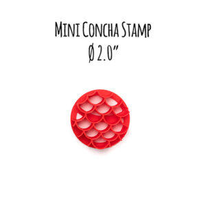 Mini Mermaid Concha Stamp 2" Diameter with Fish Scale Pattern