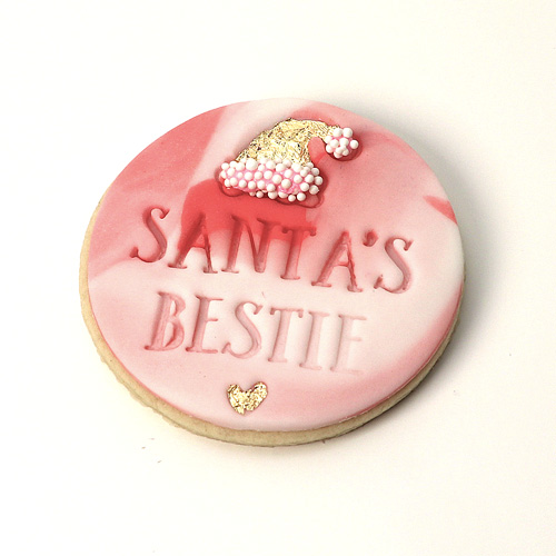 Santa's Bestie Christmas Cookie Fondant Embossing Stamp