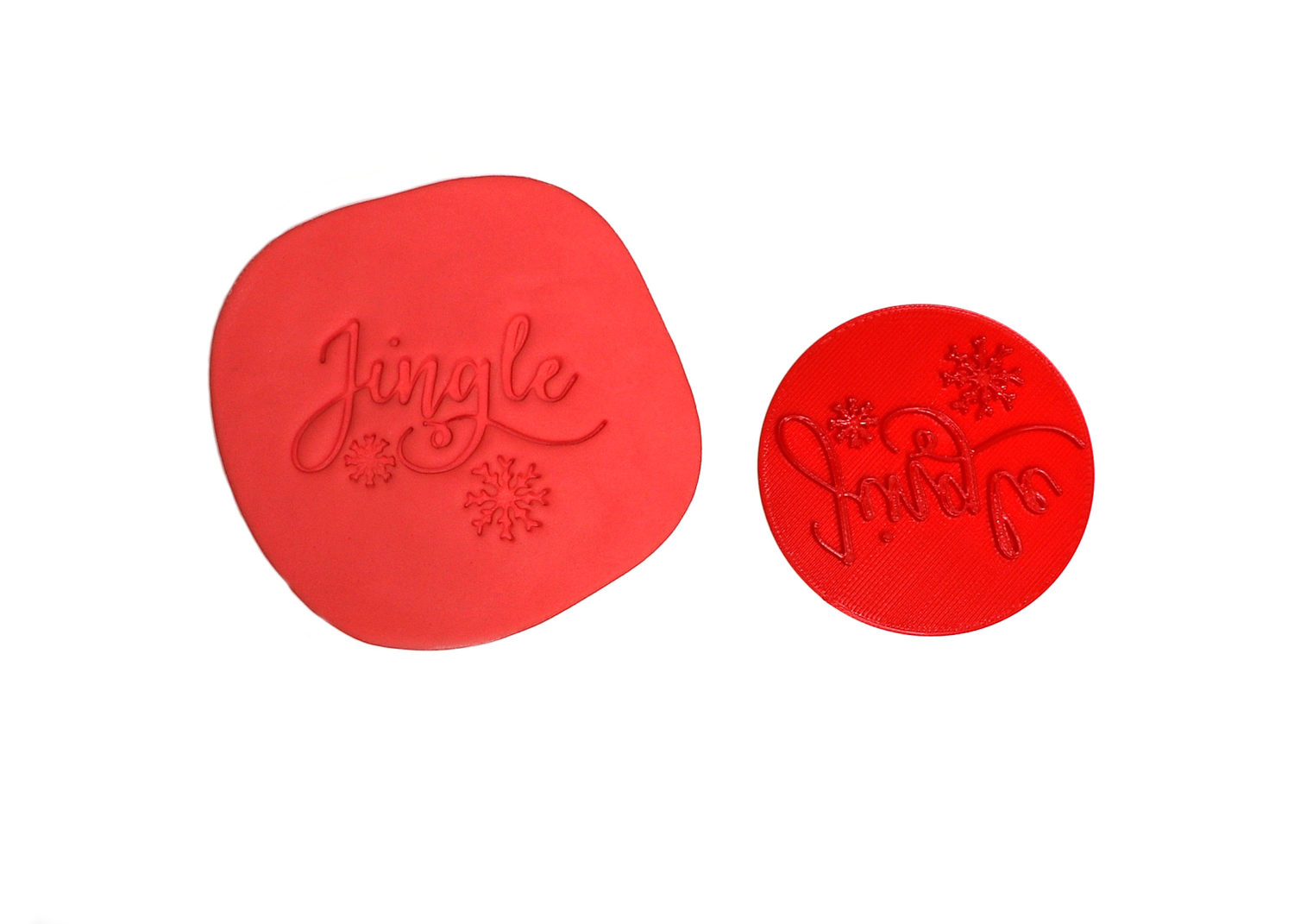 3" Round Fondant Embossing Stamp "Jingle" Bread Stamps